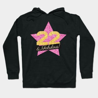 22nd Birthday Gifts Women Fabulous - Pink Gold Hoodie